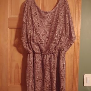 Metallic crochet cocktail dress